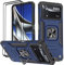 KANSi Funda para Xiaomi Poco X4 Pro 5G, Cristal Vidrio Templado [2 Piezas] Capa Anillo iman Soporte Hard PC y Silicona TPU Antigolpes Armor Carcasa - Azul