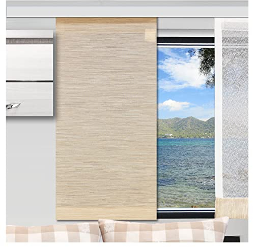 SeGaTeX home fashion Caravan-Flächenvorhang Marian | Höhe 40 – 160 cm nach Maß | beige Flächengardine für Caravan Wohnwagen Wohnmobil
