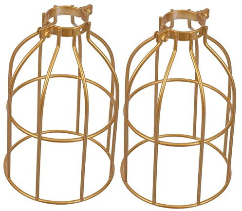 OSALADI 2pcs Cage-Shaped Iron Art Lamp Shade Vintage Birdcage Light Cover for Wall Floor and Ceiling Lamps Decor for Housewarming Unique and Creative Design