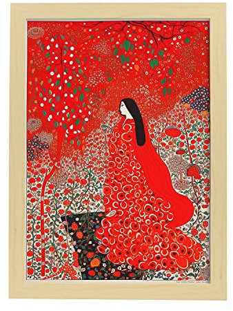 Nacnic detailliertes Yayoi-Kusama-Poster A4 Leichter Holzrahmen