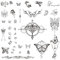 2 Blätter Fake Tattoos Schmetterling Schwarz Temporäre Klebetattoos Erwachsene Wasserdicht Tattoo Mädchen Arm Tattoo Klebe Aufkleber Tatoos zum Aufkleben Frauen Damen Kinder Männer
