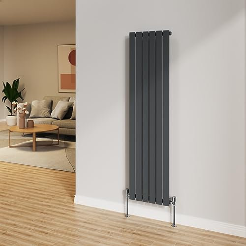 NRG 1600x408mm Anthracite Radiator Vertical Flat Panel Bathroom Designer Single Rad Central Heating