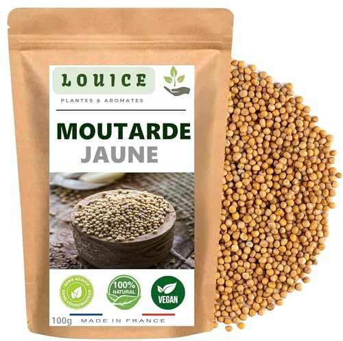 Semi di Senape Gialla Biologica di Purezza Naturale per una Cucina Gourmet - Condimento Salutare con Semi di Senape Gialla Biologica per Valorizzare i Tuoi Piatti Dolci e Salati (100)