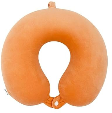 WINLIFE Memory Foam Nackenkissen| Ergonomischer Komfort | Waschbar| Leichtgewicht| Tragbar| Vielseitig| stützendes Nackenkissen für die Reise | 1 Stück (Orange)
