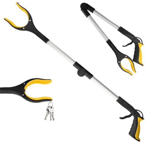 Atliberswo - Pince de Ramassage Pliante - Pince Pour Ramasser Sans Se baisser - Pince Ramasse Objet - Pince a Dechet, Barre avec Extrémité Magnétique pour la Collecte de Déchets et d'Ordures(80cm)