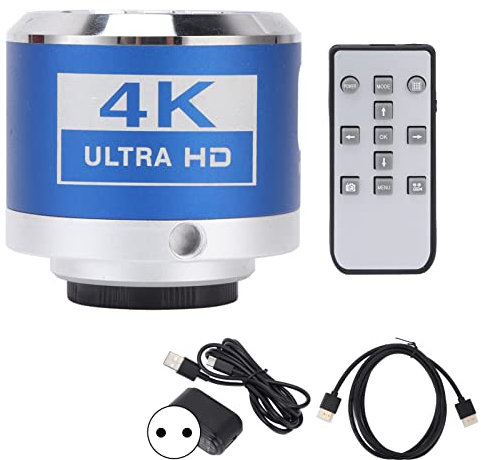 Telecamera Industriale Digitale Ingresso 100‑240 V Telecamera con Interfaccia Multimediale Ad Alta Definizione 4K Videocamera per Microscopio per Uso Industriale (Spina europea)