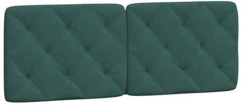 vidaXL Kissen für Kopfteil, Wandpolster Polsterpaneel Bettkopfteil, Rückenkissen Polsterkopfteil Wandkissen Schlafzimmer, Dunkelgrün 140cm Samt