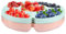 LDXDRU Pack of 8 Snack Plates with 5 Compartments, Plastic Round Snack Bowl Plates with Dividers, Candy Bowl, Fruit Plate, Snack Tray for Nuts, Desserts