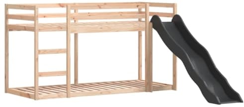 vidaXL Lit superposé avec Toboggan et échelle 90x190cm Bois pin Massif, lit Mezzanine, lit superposé pour Enfants, lit superposé Double