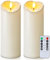 Homemory 7,6 cm x 20,3 cm Outdoor Wasserdicht Flammenlose Kerzen, Batteriebetriebene LED-Kerzen mit Fernbedienung und Timer, Elektrische Gefälschte Kunststoff Stumpenkerzen, Elfenbein Weiß, 2er-Set