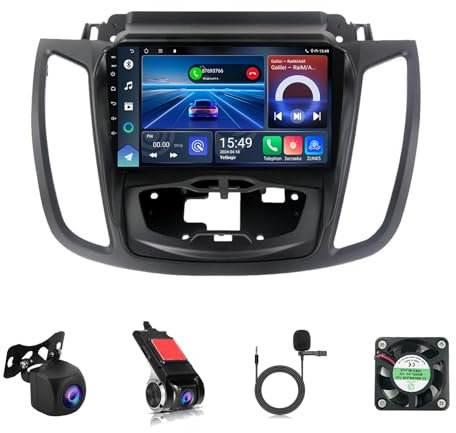 Android 12 9 Pollici Touchscreen Stereo Auto Bluetooth Auto Radio Stereo Per Ford Kuga 2 Escape 3 2012-2019 Con Bluetooth FM Radio Comando Del Volante WiFi Bluetooth AHD Retrocamera(T1 1+32G)