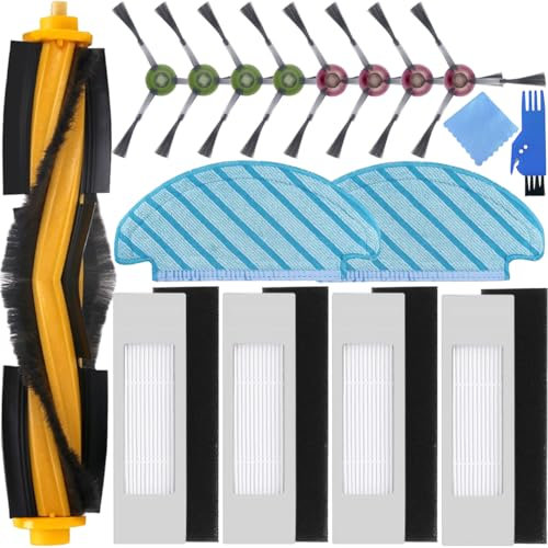 EATBALE Replacement Parts for Yeedi Vac Max/Vac Hybrid/Vac Station(DVX34) / K760, for Ecovacs Deebot Ozmo T8 / T8 AiVi / N8 / N8 Pro / N8 Pro+ / N10 Plus Robot Vacuum Cleaner Main Side Brush