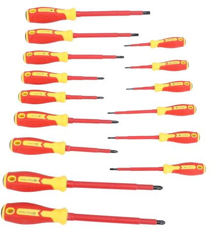 Chrom-Vanadium-Elektroschraubendreher, 15-teilig, 1000 V, Isoliert, Elektriker-Schraubendreher-Set, Chrom-Vanadium, Professionelles Elektro-Schraubendreher-Set für Fahrzeuge