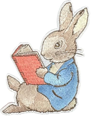 Pawprint Family | Peter Reading Sew on Patch | Official Merchandise from Beatrix Potter's The Tale of Peter Rabbit