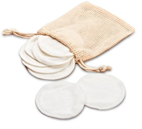 MiCasa SuCasa Waschbare Gesichtsreinigungspads aus Bambus - 8er Set mit Waschbeutel – Sanfte & nachhaltige Reinigung für Gesicht & Augen – Wiederverwendbare Make-Up Entferner Pads für alle Hauttypen