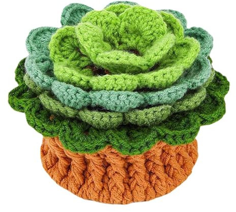 Rrlihjgu Crochet Coasters, Coasters, Flower Pot Crochet, Handmade Drinks Mat, Aesthetic Desk Cup Coaster, 6 Coasters in a Flower Pot Crochet Starter Pack