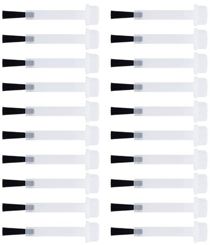 BRDTKUGV 20pcs Nail Polish Brush, Soft Nylon Bristles, Mixed Shapes, Black, Replacement Nail Brush, DIY & Salon Use
