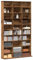 Homgoday Old Wood CD Cabinet 102 x 23 x 177.5 cm Engineered Wood CD Tower with Open Compartments Storage Unit CD DVD Shelf for Living Room, Bedroom, Office