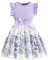 Codkkre Robe Bowknot Fille Robes pour Enfants Papillon Imprimé Floral Robe Princesse Enfant Fleur Violette pour Mariage Anniversaire FêTe 4 Ans