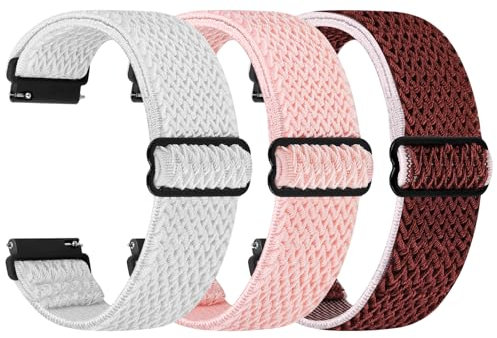 Janpso Correas de 20mm compatible con Amazfit GTS/GTS 2(2Mini)/GTS 3/GTS 4 Mini/Active/Active 2, Bip 3/3 Pro, Bip S Lite/Bip U Pro, pulsera deportiva de nailon elástico suave para mujeres y hombres
