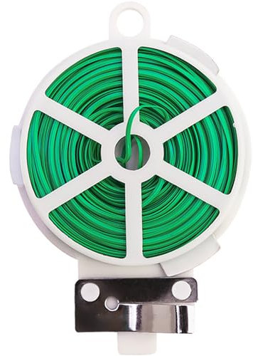 Plant Ties Green Cable Ties with Cutter Outdoor Garden Twine Reuseable for Climbing Supporting Plants Tomatoes, Office Home Organization Green,100M