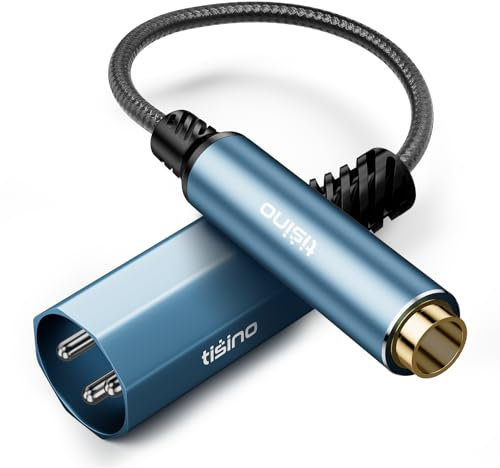 Tisino Cable de 1/4 a XLR (1,5 m), adaptador de audio estéreo balanceado de 1/4 hembra a XLR macho, cable de interconexión para mezcladores, micrófonos, amplificadores, guitarras y equipos de sonido