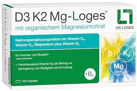 D3 K2 Mg-Loges - 100 Kapseln Stark für Knochen und Muskeln*