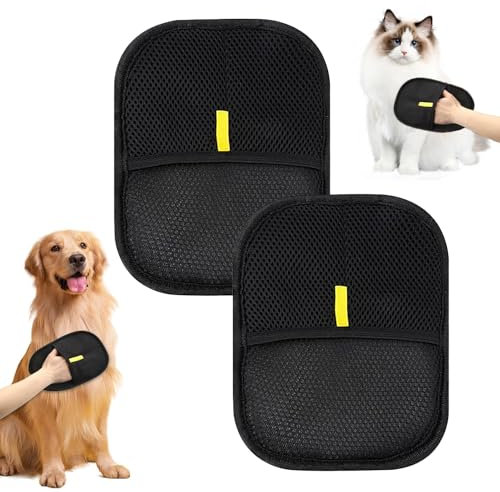ARTGUTS 2 Pezzi Pet Hair Remover, Guanti per Animali Domestici, Double Sided Grooming Glove, Spazzola per Cani, per La Cura degli Animali Domestici, Riutilizzabili Lavaggio (Grande + Grande)