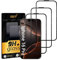 Uno' Lot de 3 films de protection d'écran en verre trempé pour iPhone 16 Pro (6,3). Résistant aux rayures et aux chocs, haute transparence, ultra fin, dureté 9H, cadre noir, sans bulles