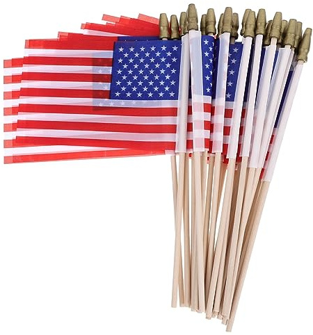 ROMISBABA 40 pièces Drapeaux Américains Miniatures de Petits Drapeaux Usa pour Célébrations Patriotiques Événements et Décorations de Fête