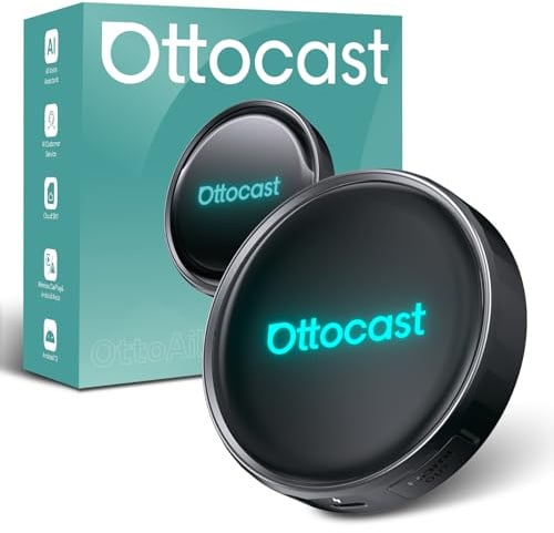 OTTOCAST P3 Pro Wireless CarPlay & Android Auto AI Box, OttoAibox Android 13 Car Adapter with OttoDrive 3.0, AI Voice Assistant, Cloud SIM 4G, Dual Screen Display