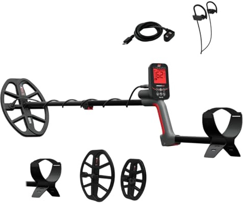 Minelab Vanquish 560 PRO-Pack Metal Detector Completamente Automatico, Leggero e Impermeabile con Tecnologia Multi-IQ, Include Bobine Doppio-D V12X da 30 cm e V8X da 20 cm e Auricolari Wireless