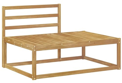 vidaXL Outdoor End Sofa Weiß 115 x 83 x 73 cm Massivholz Akazie, Balkon Gartenmöbel, modernes modulares Design, langlebige Entspannung, Elegante Flexibilität
