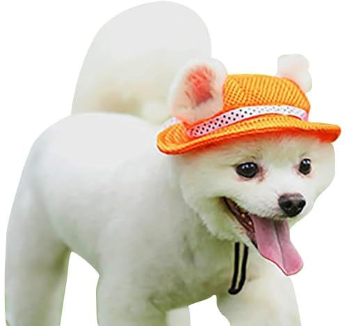 Sdttoab Sombrero de protección solar para mascotas al aire libre | sombrero de verano para mascotas, protección solar al aire libre, visera para perro, paja para perro, tejido de gato