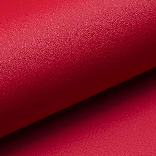novely® SOLTAU - Weiches PU-Kunstleder in Premium-Qualität - Robuster Polsterstoff - Möbelstoff in Echtleder-Optik - Pflegeleichte Meteware 1lfm | Farbe: 10A Dunkelrot