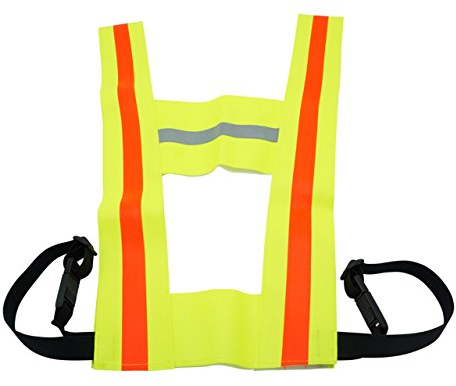 Warnweste Warntrapez Jagdweste sehr robust mit Reflektorstreifen in Neongelb und leutrot in verschieden Größen