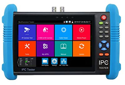 7 Inch Touch Screen 5 in 1 CCTV Tester Support Upt to 4K IP Camera & 720P/1080P/3.0mp/4.0mp/5.0 Megapixel AHD, TVI, CVI & CVBS Analog Camera, with Keyboard/IP Discovery/Compatible ONVIF/WiFi/APP