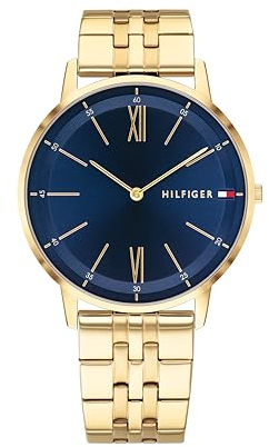 Tommy Hilfiger Analog Quarzuhr für Herren mit Goldfarben Edelstahlarmband - 1791513