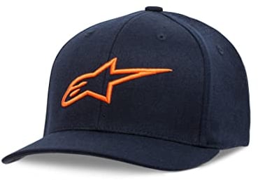 Alpinestars Ageless Curve - Unisex Baseball Cap, Kappe für Herren und Damen, Sportkappe rundum geschlossen, Navy/Orange, M