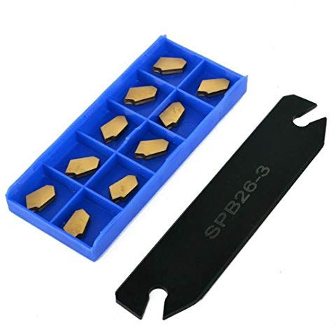 1x SPB26-3 Support d'outil tronçonnage gorges tronçonnage + 10x GTN-3 SP300 inserts en carbure