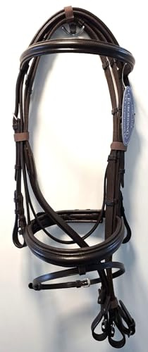 Euroriding Trense Paris englisches Reithalfter Dunkelbraun Euro Club (Vollblut (Cob))