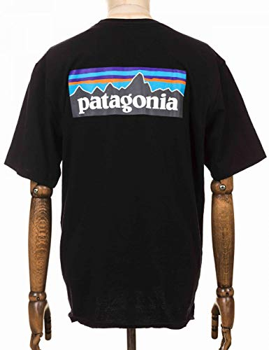 Patagonia Herren Men's P-6 Logo Responsibili-tee® T Shirt, Schwarz, M EU