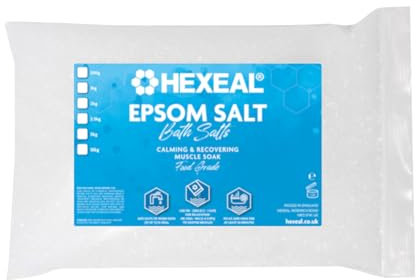 Hexeal Epsom Salt 1kg – 1kg Bag of Food Grade Magnesium Sulphate for Bathing, Gardening & Household Use – Suitable for Personal Care, Soil Enrichment, and More