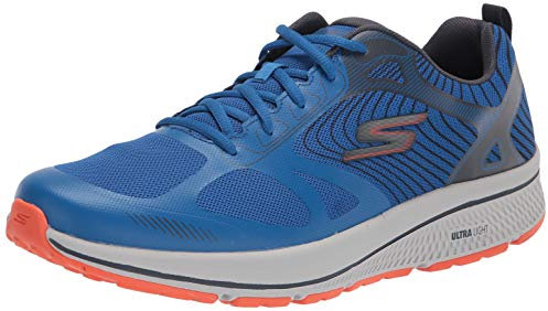 SKECHERS Herren GO Run CONSISTENT Fleet Rush Laufschuh, Blue Textile/Synthetic/Orange Trim, 42 EU