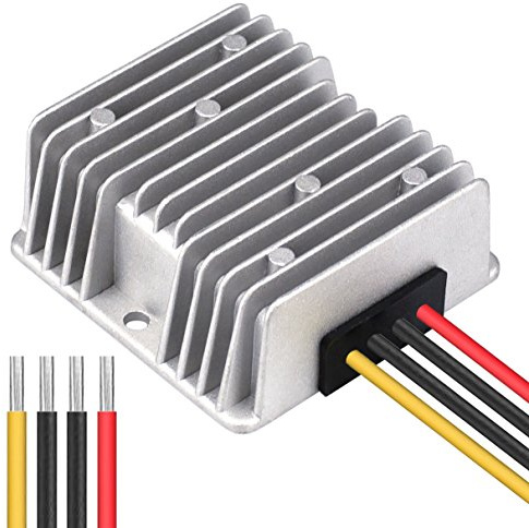 Cllena DC 8V-40V to 12V 10A Automatic Buck Boost Converter Step Down/Up Regulator Voltage Reducer Converter Waterproof Regulated DC Power Supply for Golf Cart Club Car LED Light
