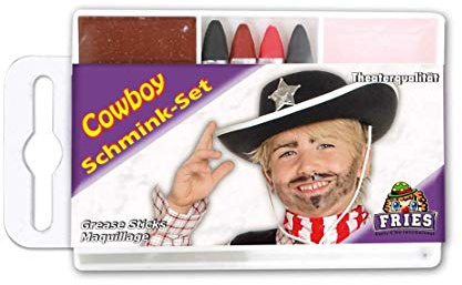 narrenkiste F30560 Kinder-Damen-Herren Schmink-Set Cowboy