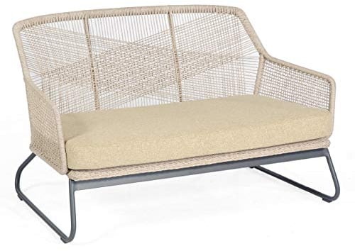 Sonnenpartner Loungesofa Couture Aluminium mit Polyrope White-Shell Relaxsofa Garten-Sofa