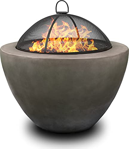Homeology Fireology DIABLO Dark Grey Contemporary Garden and Patio Heater Fire Pit Brazier and Barbecue – Fully Assembled