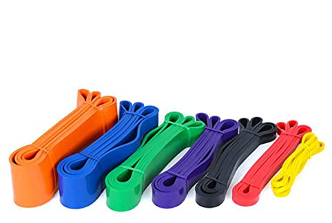 Pull-Up Latex Elastic Resistance Bands [Set Of 7] With Storage Bag & Instruction Guide | Heavy Duty Workout Bands for Men & Women for Squat, Deadlift, Bench Press, Ring Dips, Push-ups, Muscle-Ups
