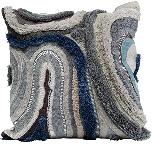 Kare Design Kissen Lava, Grau, Deko Kissen, Zierkissen, Wurfkissen, mit Reisverschluss, Boho-Style 45x45cm (L/B)